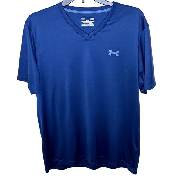Under Armour  Mens Heat Gear Loose Fit Navy Blue short sleeve t-shirt Size Large - Picture 1 of 8